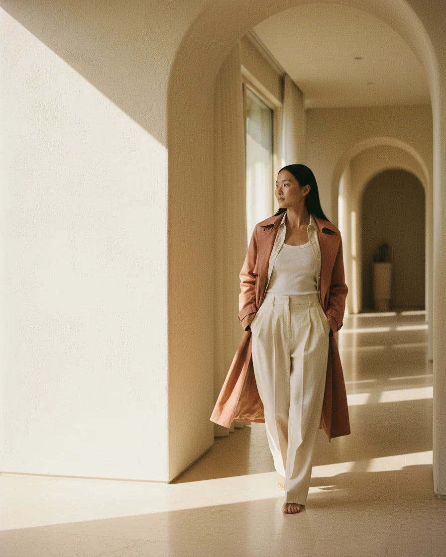 Everyday Polarys womenswear in a sunlit Mediterranean interior