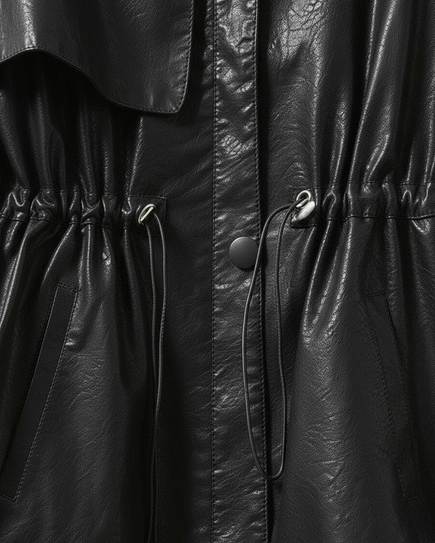 Women Belted Cuff Moto Jacket
