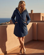 Women Drawstring Waist Fleece-Lined Parka