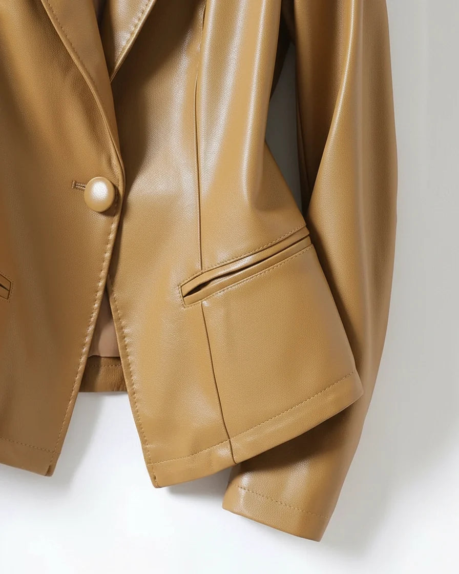 Women Notched Lapel Tailored Blazer