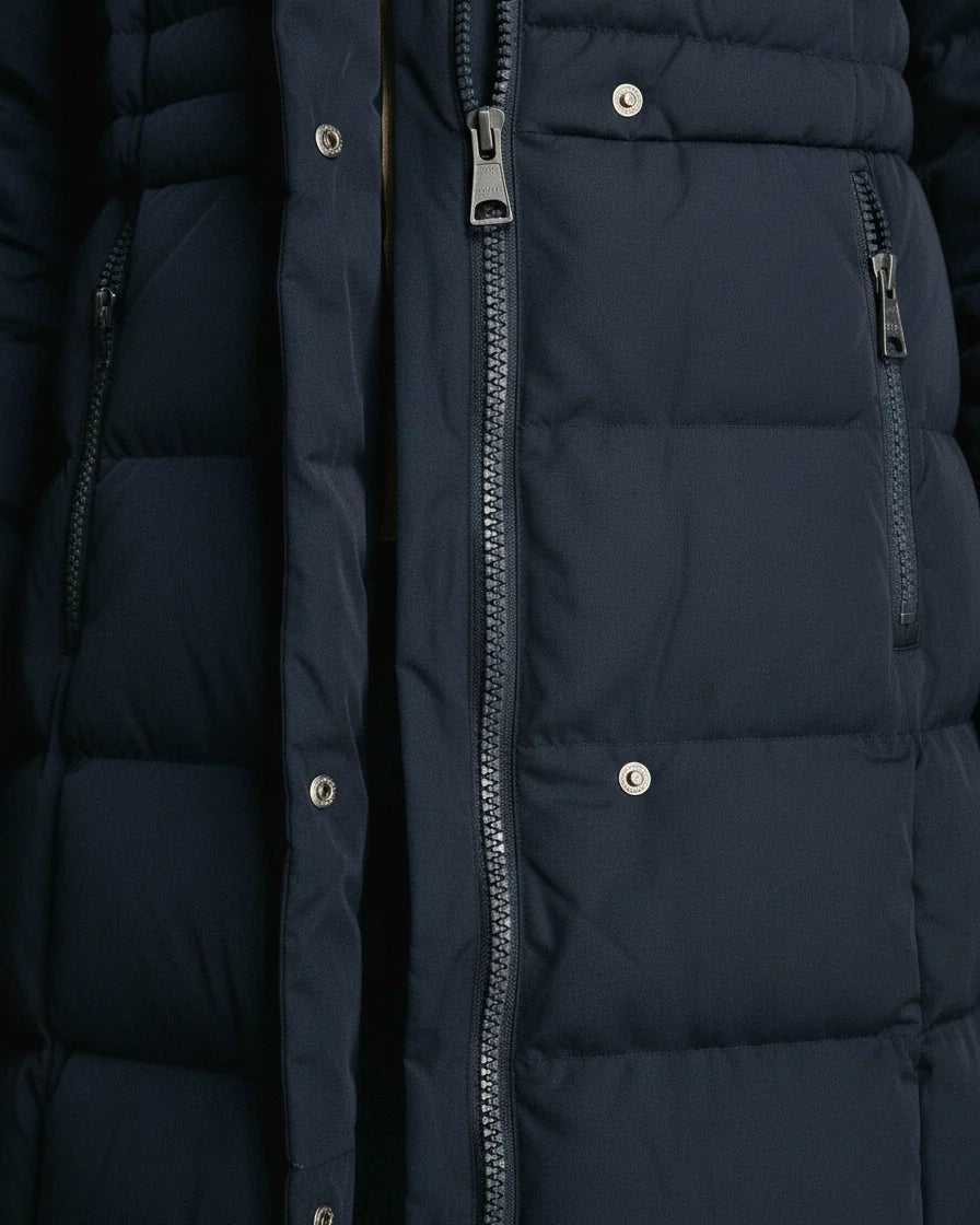 Women Plush Trim Quilted Puffer Coat