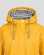 Women Hooded Water-Resistant Rain Jacket with Striped Lining
