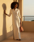 Women Contrast-Trimmed Knit Maxi Dress
